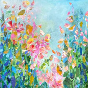 Petals of Joy (SOLD)<br />
Mixed media on canvas<br />
24 x 24