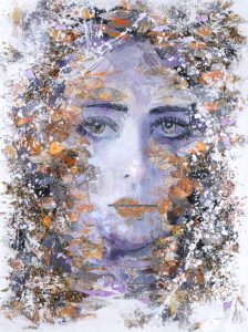 close-up of woman's face abstract