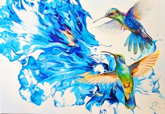 COMING SOON!<br />
Flight of Hummingbirds <br />
Oil on canvas<br />
20 x 30