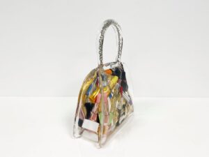 clear bag with ladies items inside
