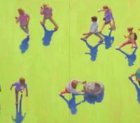 (SOLD)<br />
Avocado Fourteen (diptych)<br />
Oil on Canvas<br />
36 x 72 x 2.5