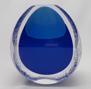 blue glass vessel