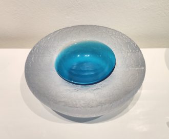 Blue Eyes <br />
Hand cast, chiseled, and carved crystal<br />
10 x 10 x 4