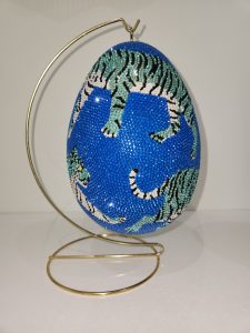 blue egg with blue tiger