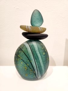 Stacked River Rocks series<br />
Blown-glass<br />
Various sizes available, up to 11.5 inches