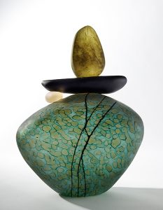 stacked River Rock sculpture