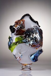 Hand-blown glass vessel