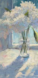 COMING SOON!<br />
By the Window<br />
Oil on canvas<br />
36 x 18