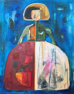 Menina Moon Kissed <br />
Mixed Media on Canvas<br />
60 x 48