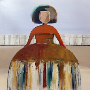 Menina Tiempo de Gloria <br />
Mixed Media on Canvas<br />
36 x 36