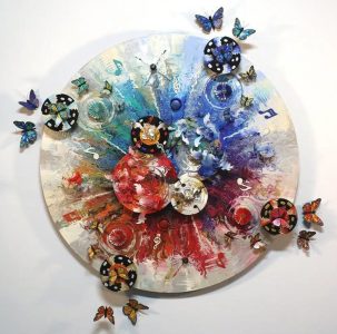 Shakin' Rattlin' & Rollin'<br />
Acrylic, Clay, Metal, Resin, Vinyl, Wood, and Bluetooth Speakers<br />
48 x 48 x 8