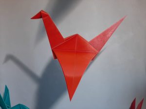 painting of origami animal