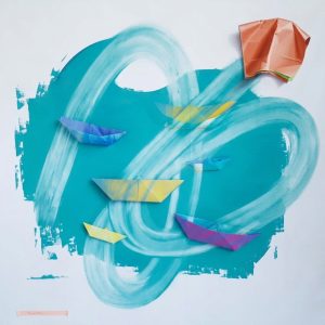 Navigating the Waves<br />
Oil on canvas<br />
72 x 72
